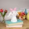 7.5" White & Pink Easter Bunny Bust with Hair Bow